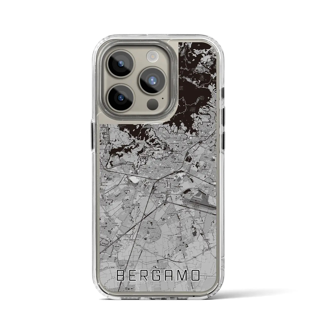 【ベルガモ(イタリア)】地図柄iPhoneケース(MagSafeタイプ)