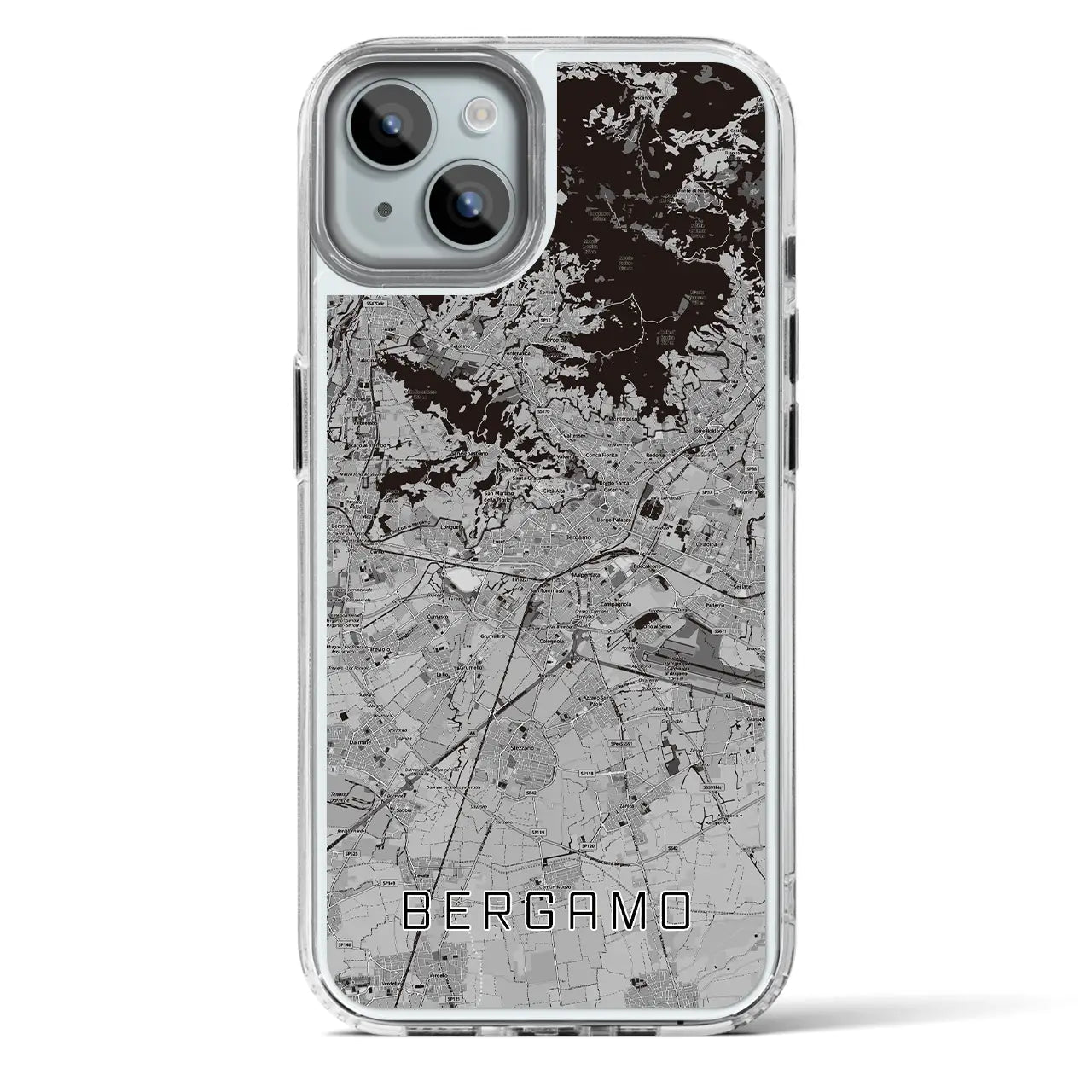 【ベルガモ(イタリア)】地図柄iPhoneケース(MagSafeタイプ)