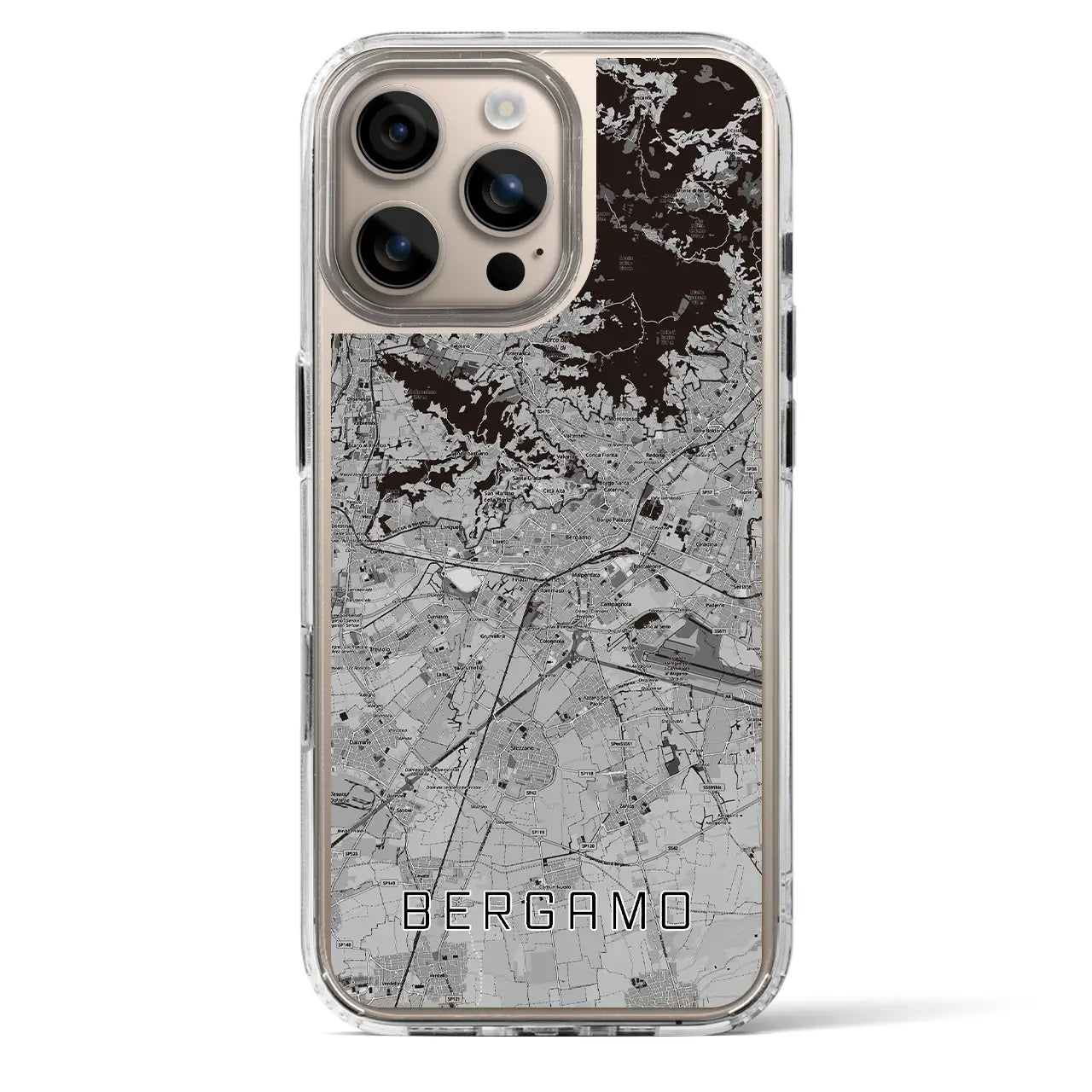 【ベルガモ(イタリア)】地図柄iPhoneケース(MagSafeタイプ)