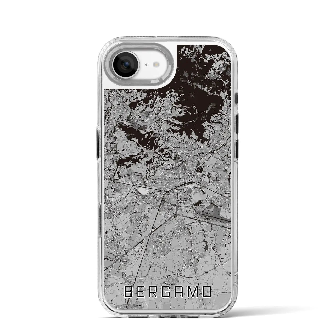 【ベルガモ(イタリア)】地図柄iPhoneケース(MagSafeタイプ)