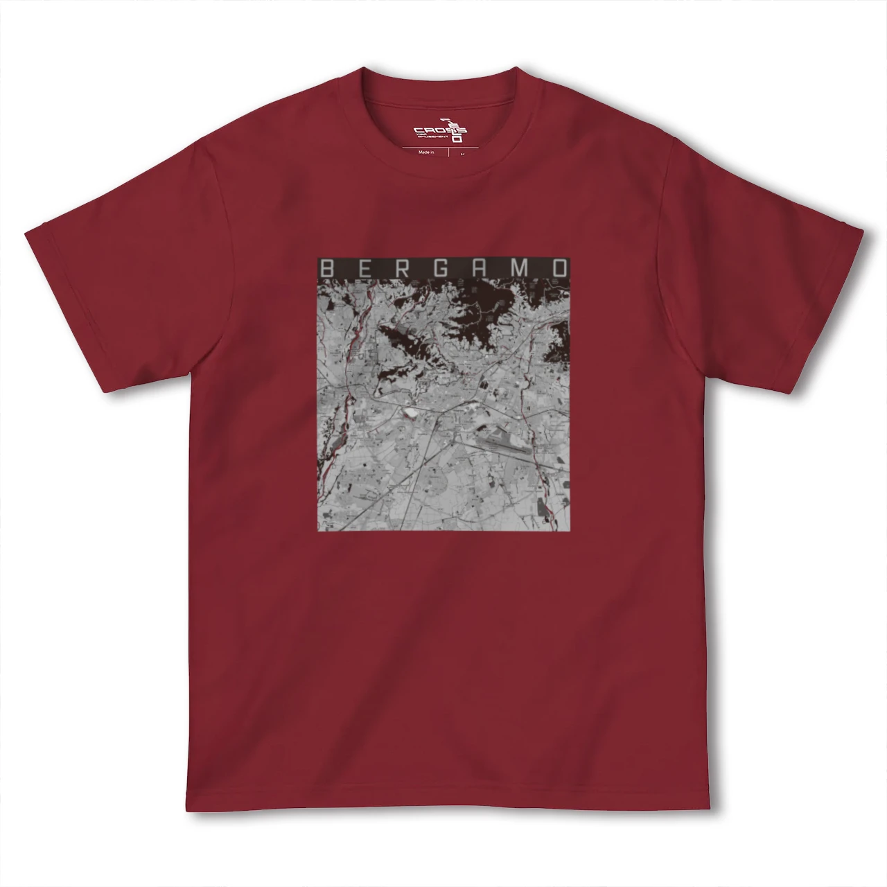 【ベルガモ(イタリア)】地図柄ヘビーウェイトTシャツ
