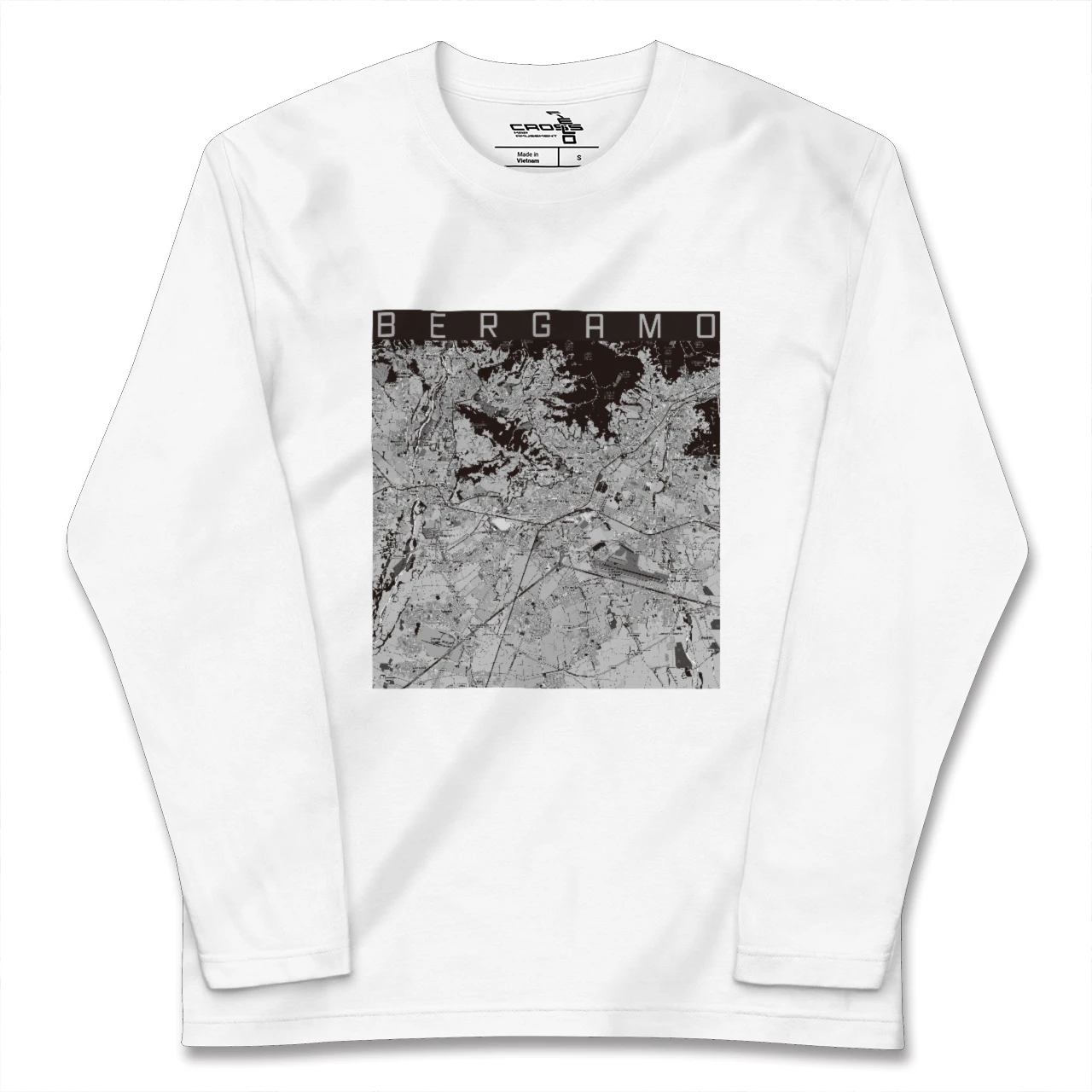 【ベルガモ(イタリア)】地図柄ロングスリーブTシャツ