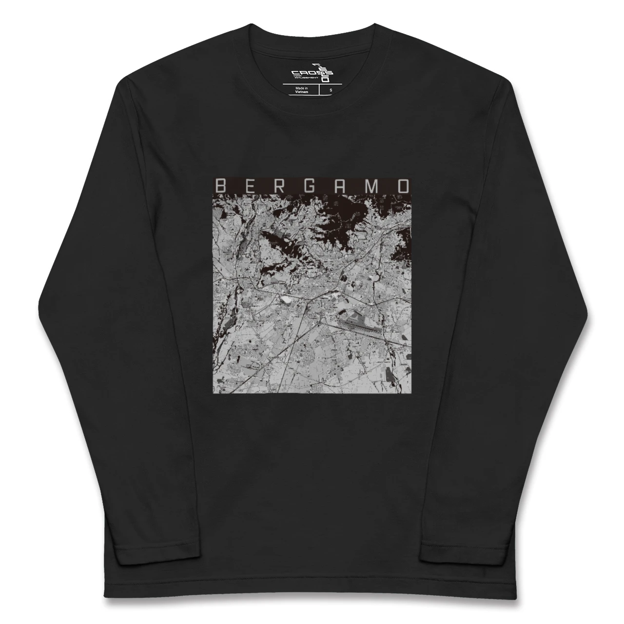【ベルガモ(イタリア)】地図柄ロングスリーブTシャツ