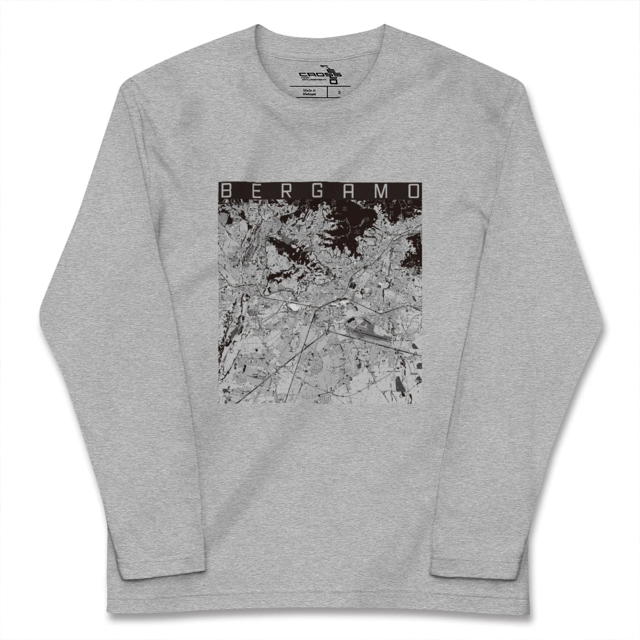 【ベルガモ(イタリア)】地図柄ロングスリーブTシャツ