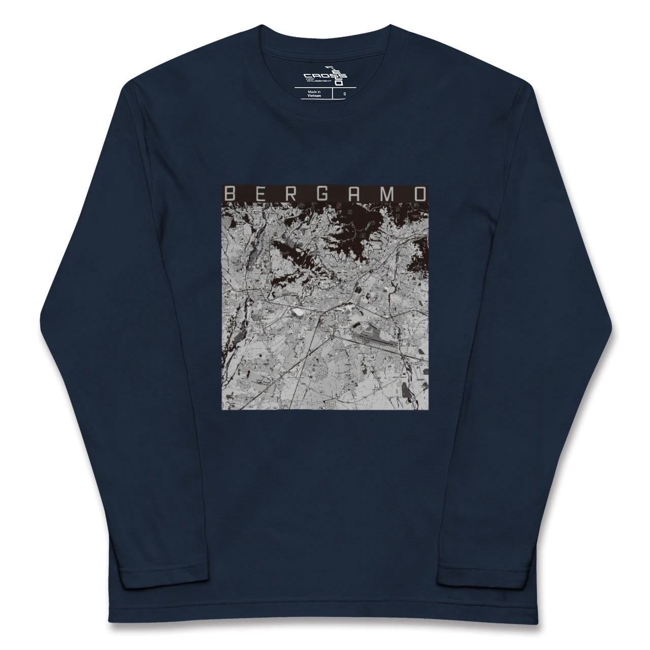 【ベルガモ(イタリア)】地図柄ロングスリーブTシャツ