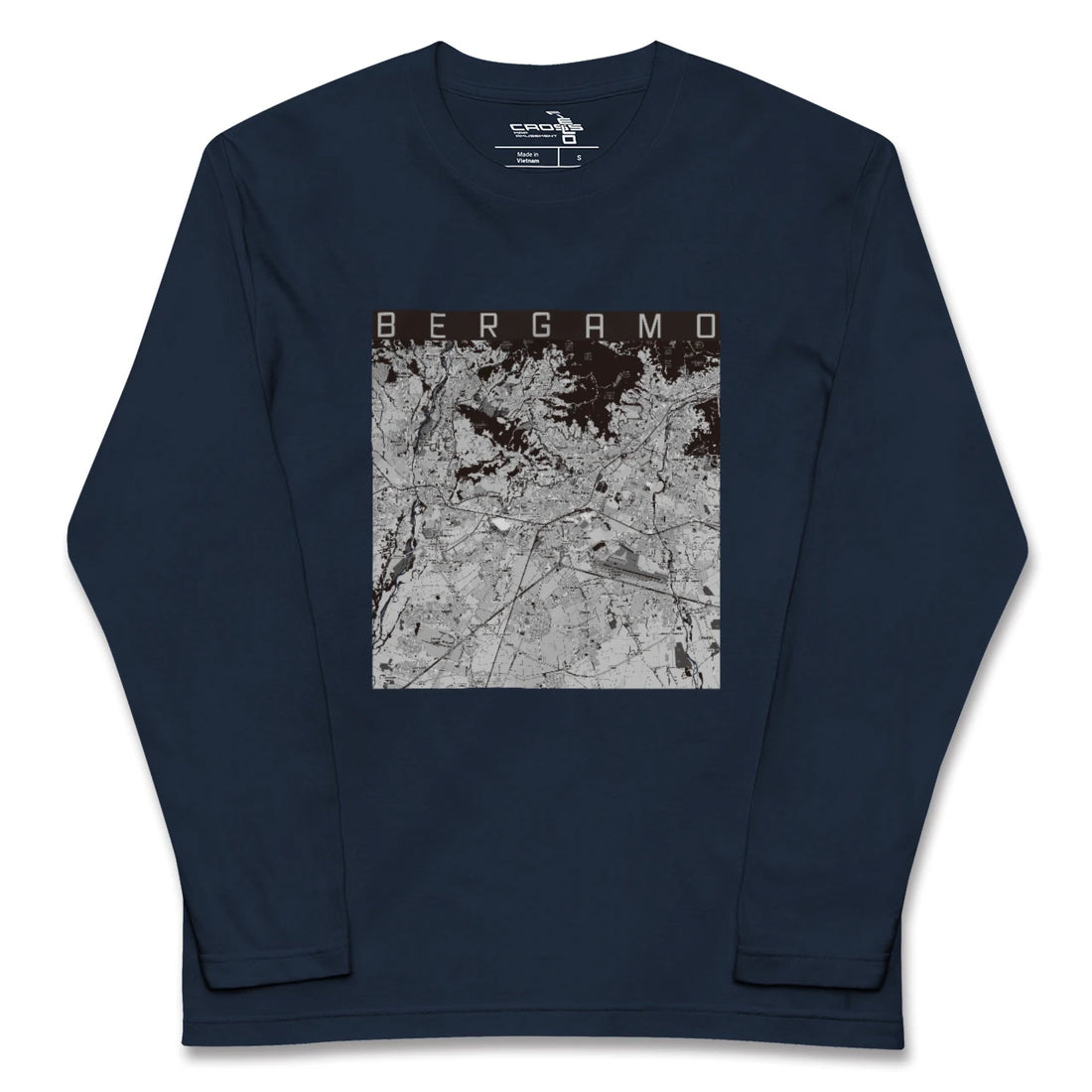 【ベルガモ(イタリア)】地図柄ロングスリーブTシャツ