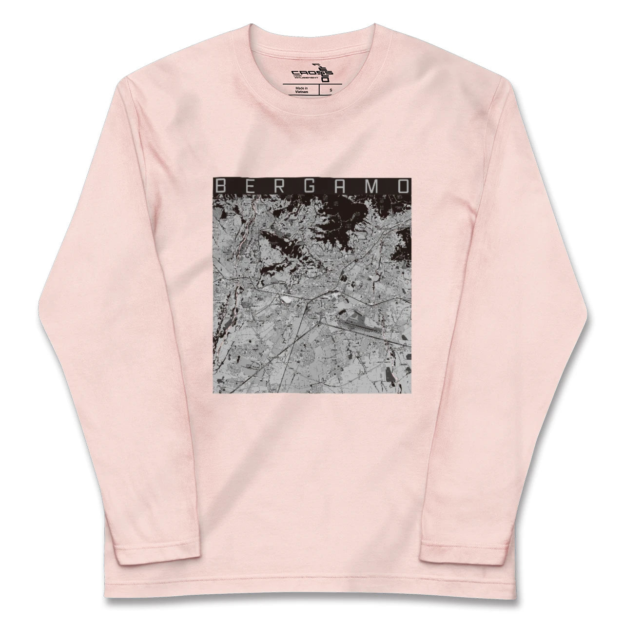 【ベルガモ(イタリア)】地図柄ロングスリーブTシャツ