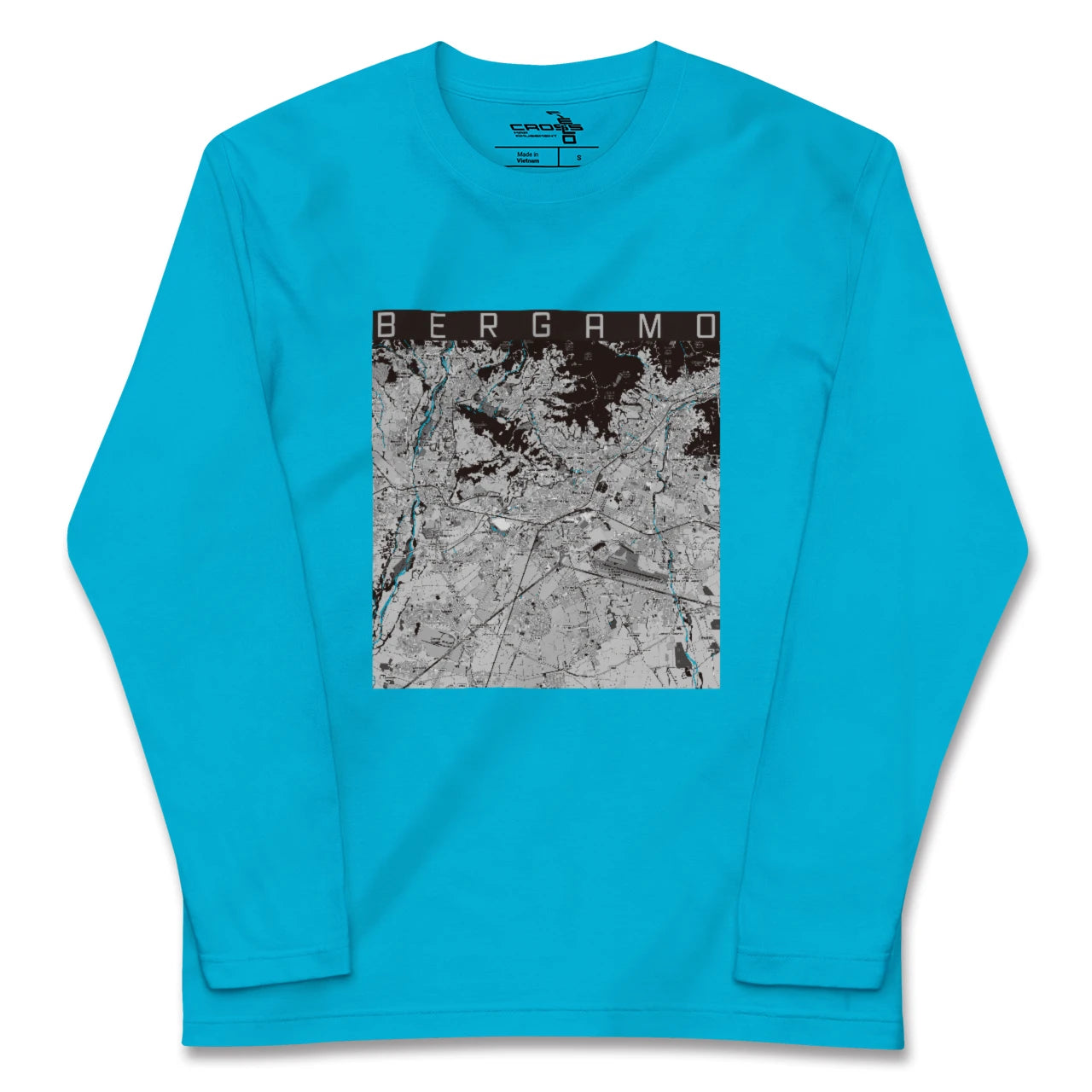 【ベルガモ(イタリア)】地図柄ロングスリーブTシャツ