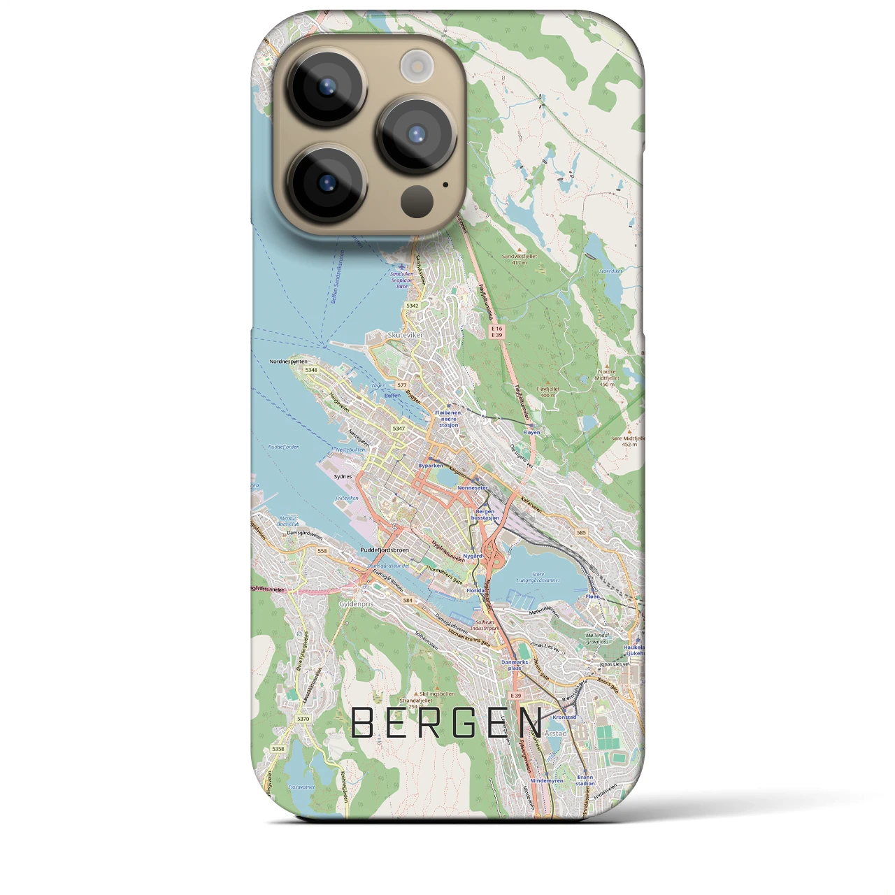 【ベルゲン(ノルウェー)】地図柄iPhoneケース(バックカバータイプ)