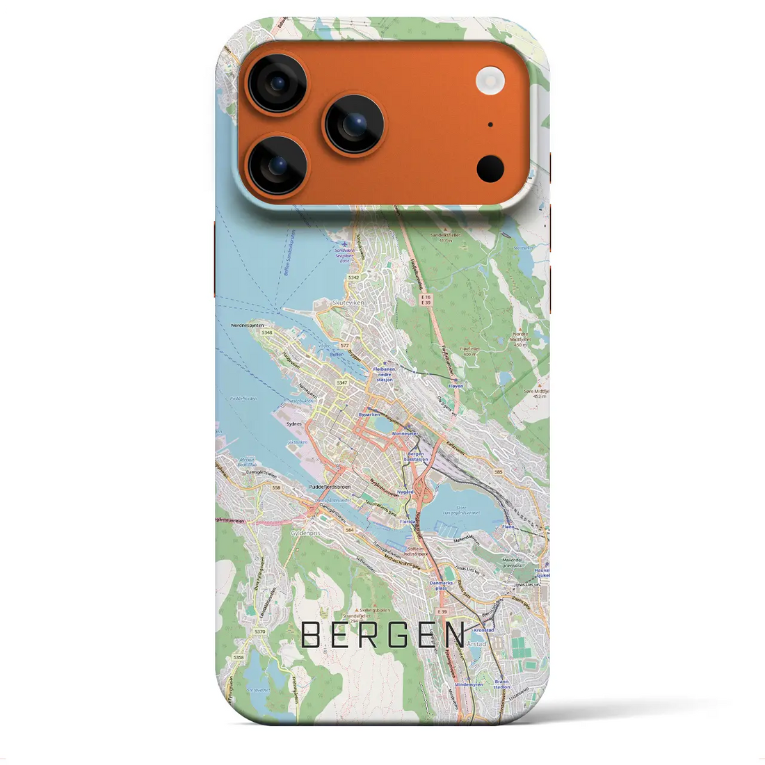 【ベルゲン(ノルウェー)】地図柄iPhoneケース(バックカバータイプ)