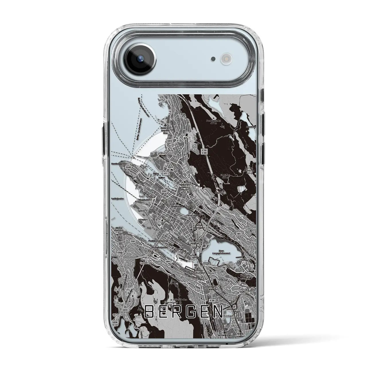 【ベルゲン(ノルウェー)】地図柄iPhoneケース(MagSafeタイプ)