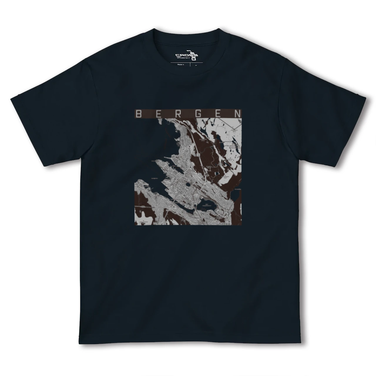 【ベルゲン(ノルウェー)】地図柄ヘビーウェイトTシャツ
