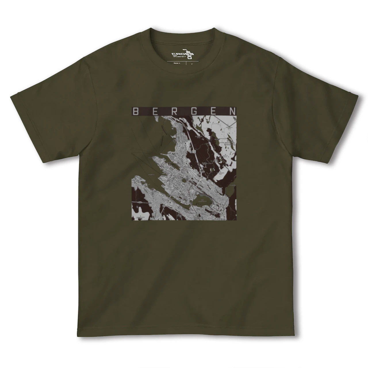 【ベルゲン(ノルウェー)】地図柄ヘビーウェイトTシャツ