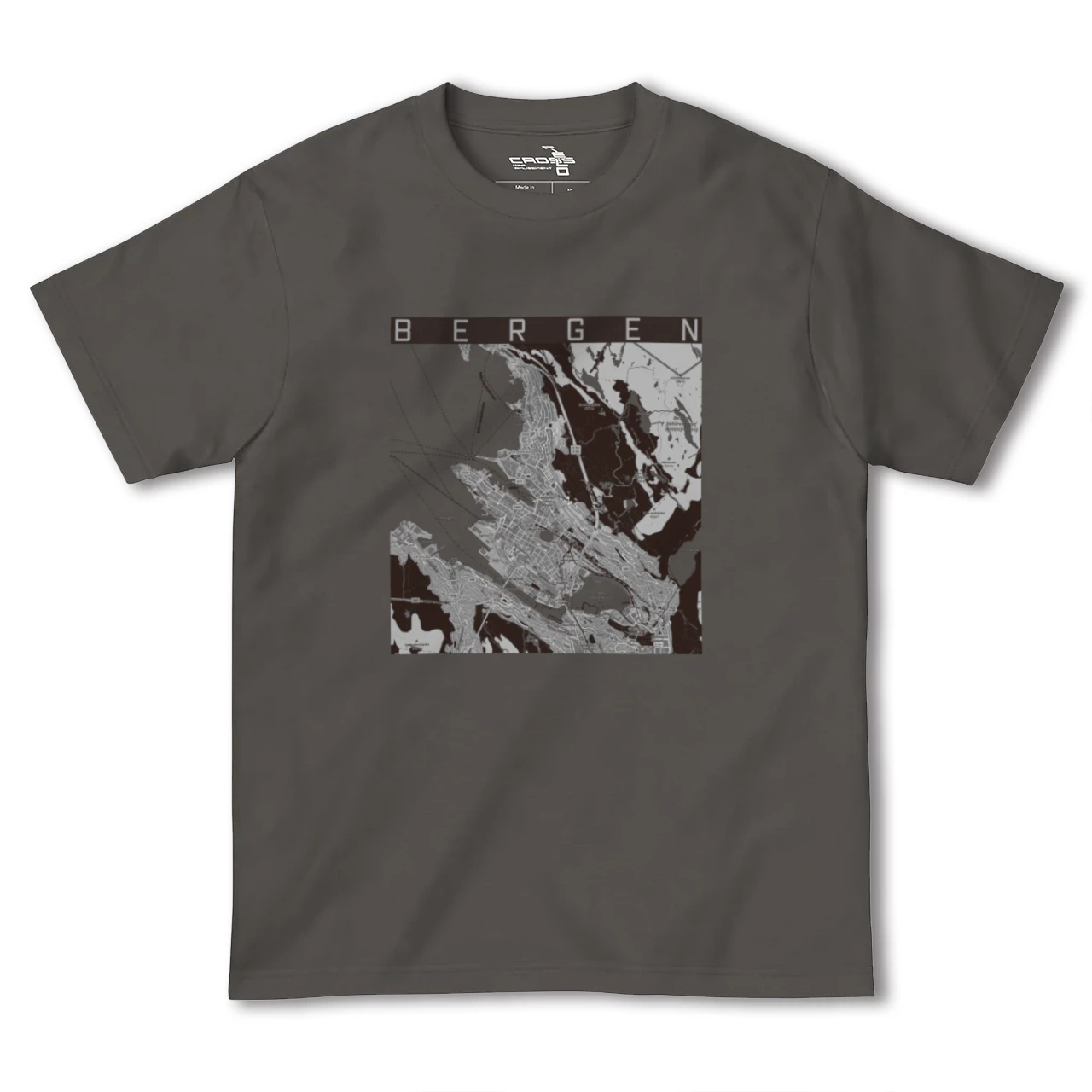 【ベルゲン(ノルウェー)】地図柄ヘビーウェイトTシャツ