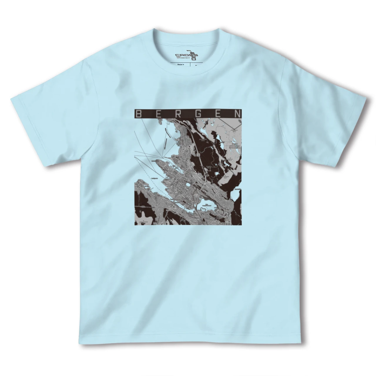 【ベルゲン(ノルウェー)】地図柄ヘビーウェイトTシャツ