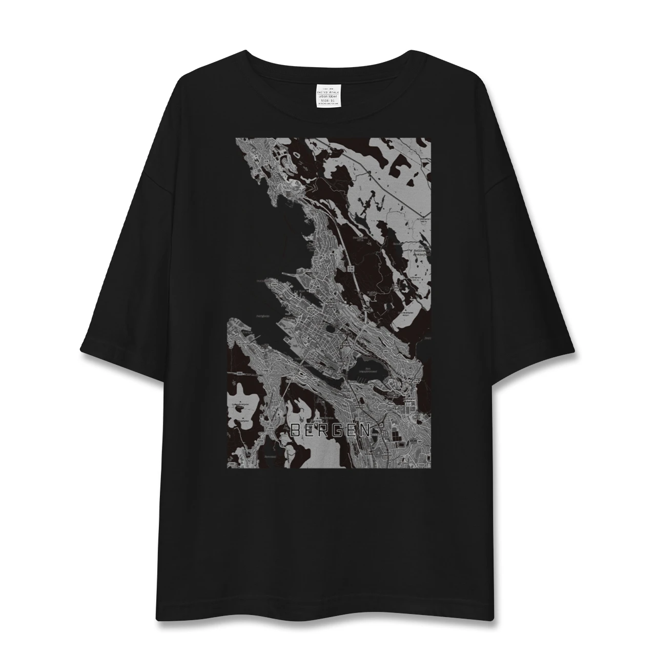 【ベルゲン(ノルウェー)】地図柄ビッグシルエットTシャツ