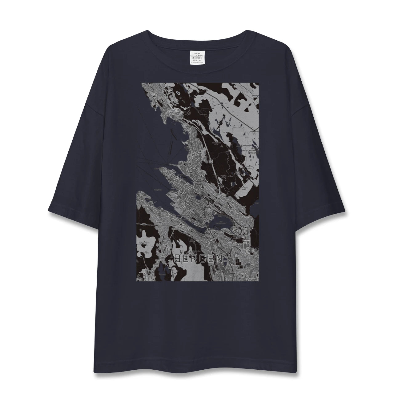 【ベルゲン(ノルウェー)】地図柄ビッグシルエットTシャツ