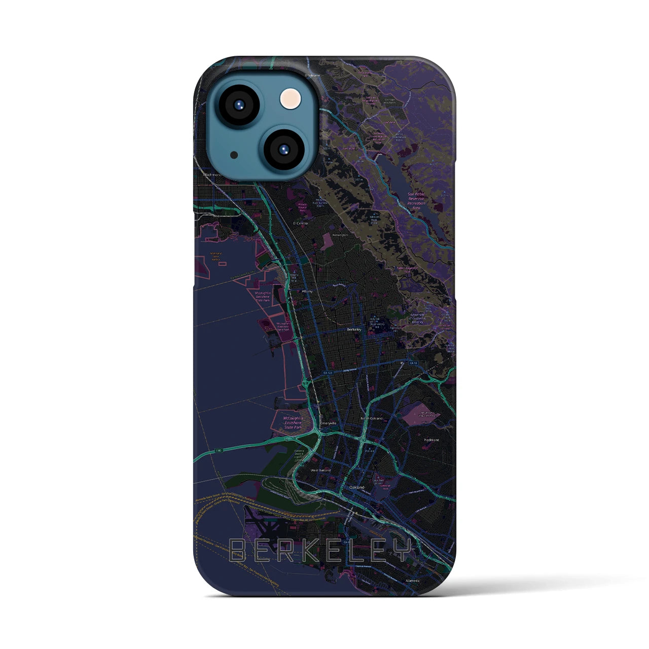 【バークレー(アメリカ)】地図柄iPhoneケース(バックカバータイプ)