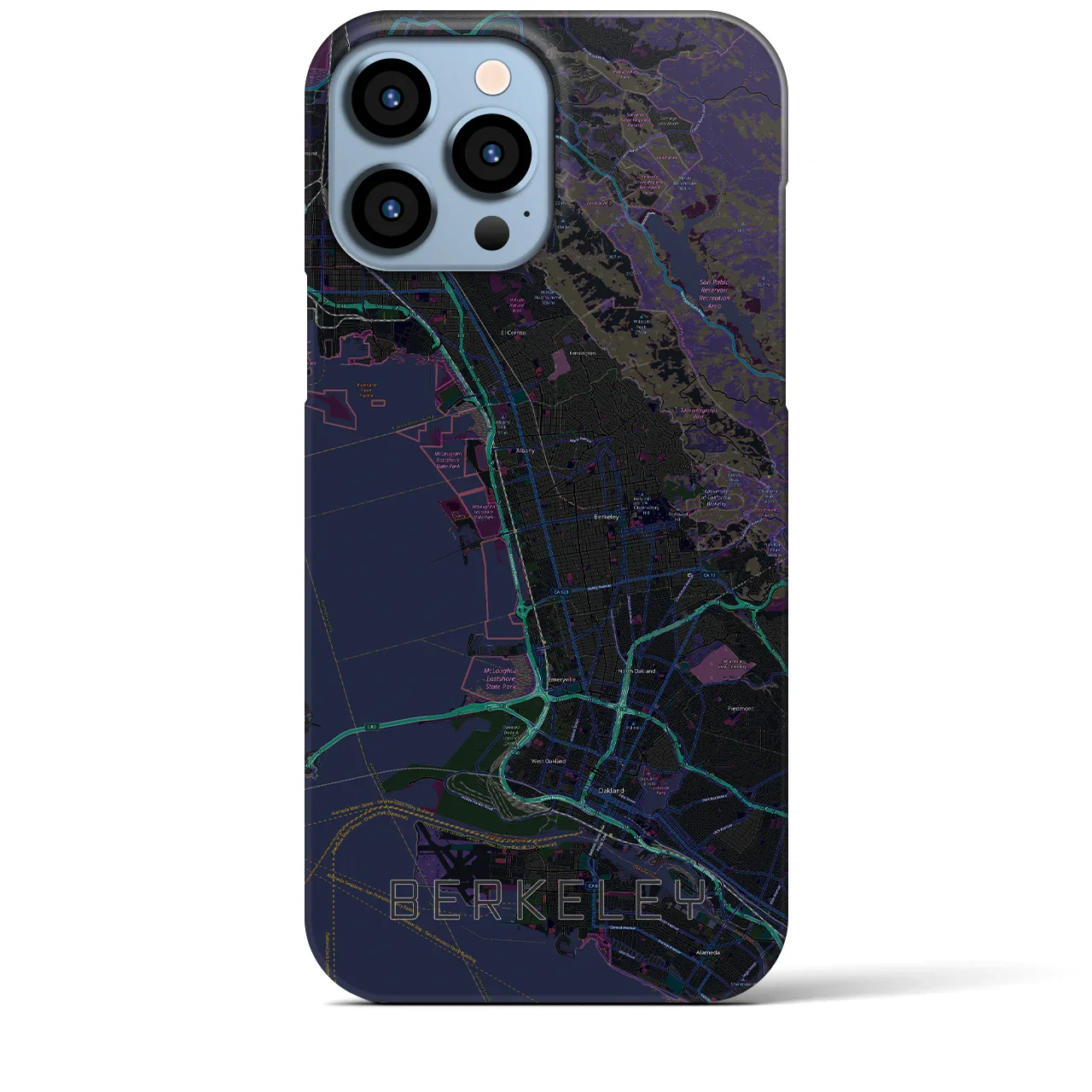 【バークレー(アメリカ)】地図柄iPhoneケース(バックカバータイプ)