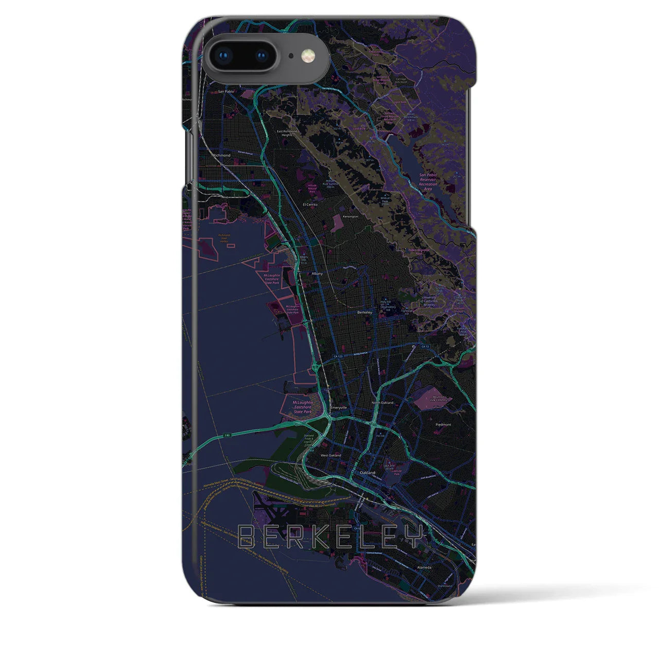 【バークレー(アメリカ)】地図柄iPhoneケース(バックカバータイプ)