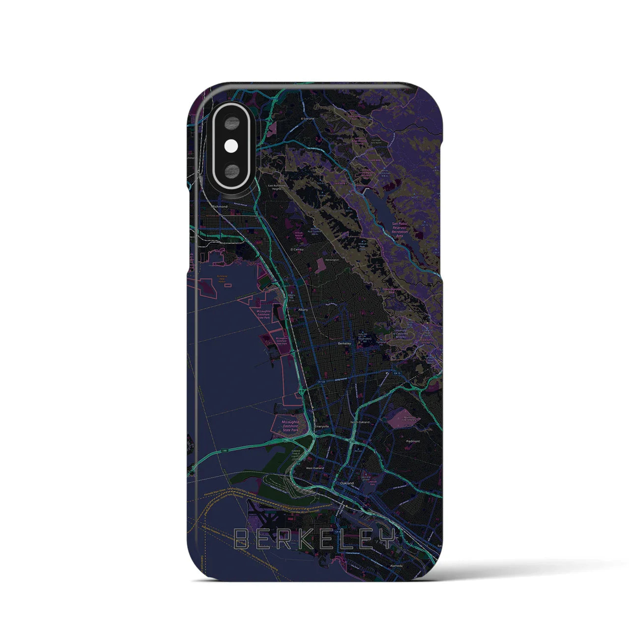 【バークレー(アメリカ)】地図柄iPhoneケース(バックカバータイプ)