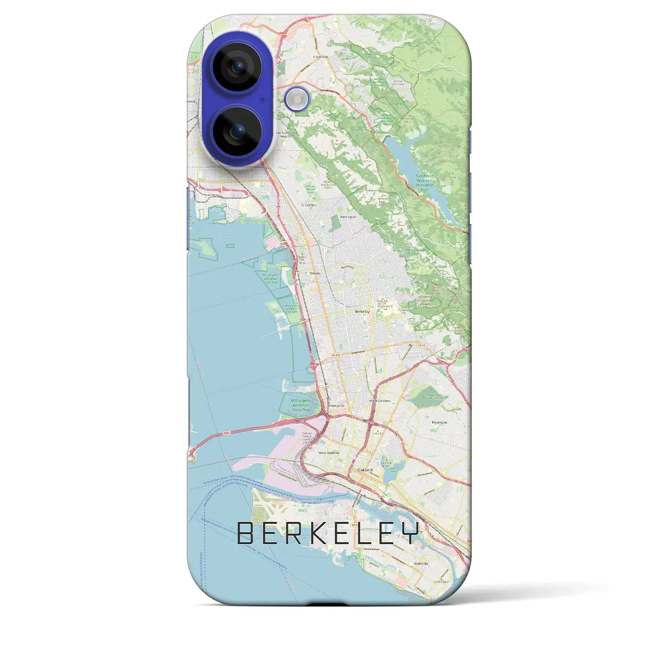 【バークレー(アメリカ)】地図柄iPhoneケース(バックカバータイプ)ブラック・iPhone 16 Pro Max 用