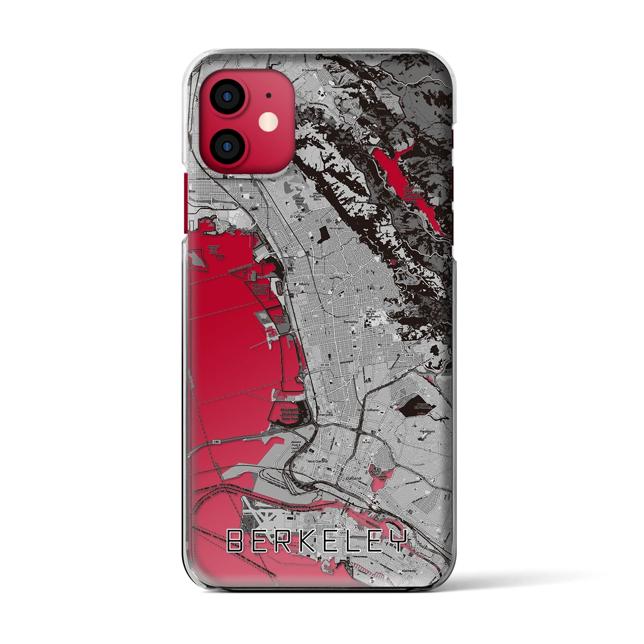 【バークレー(アメリカ)】地図柄iPhoneケース(クリアタイプ)