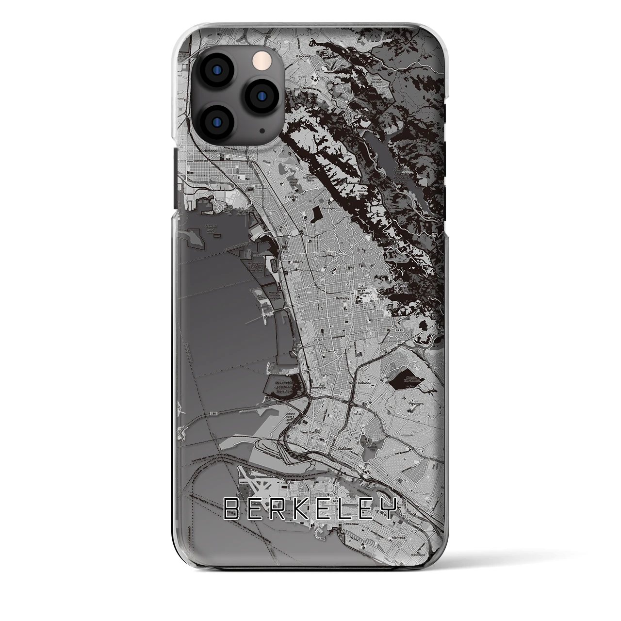 【バークレー(アメリカ)】地図柄iPhoneケース(クリアタイプ)
