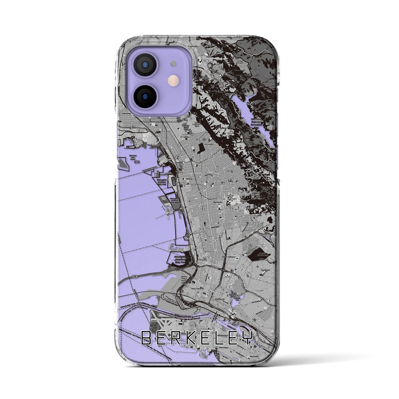 【バークレー(アメリカ)】地図柄iPhoneケース(クリアタイプ)