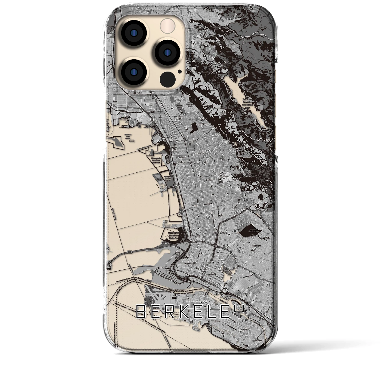 【バークレー(アメリカ)】地図柄iPhoneケース(クリアタイプ)