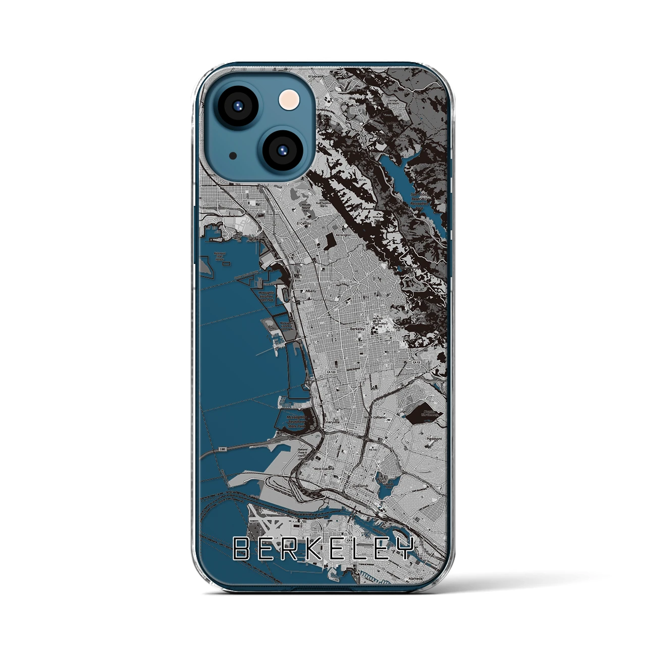 【バークレー(アメリカ)】地図柄iPhoneケース(クリアタイプ)