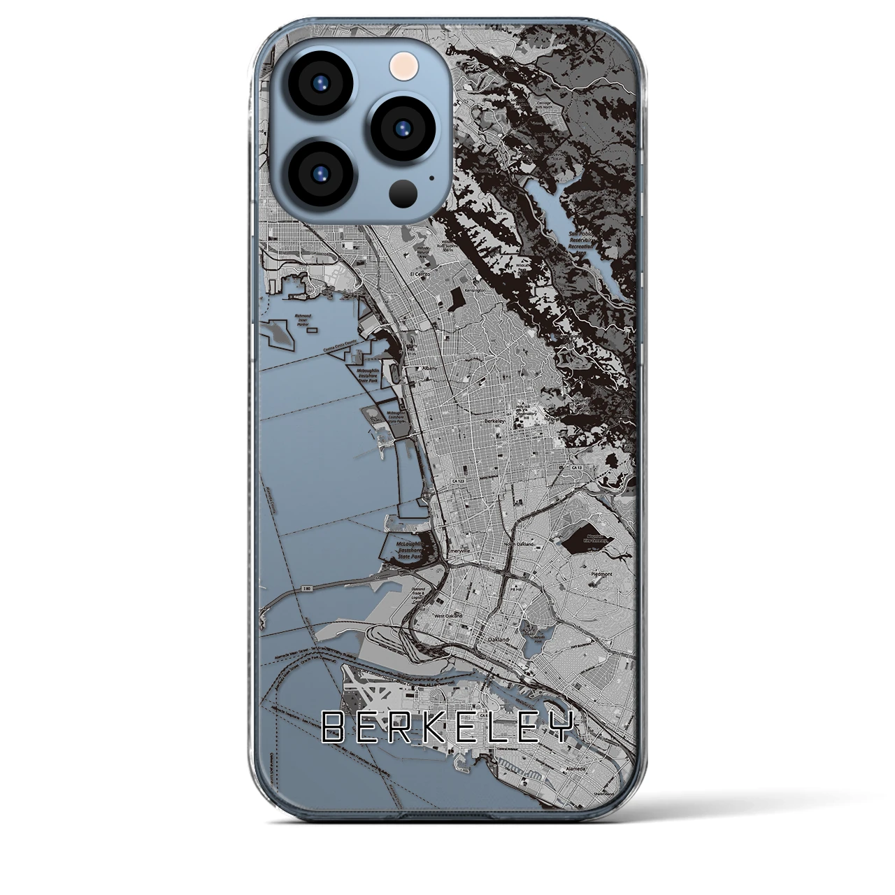 【バークレー(アメリカ)】地図柄iPhoneケース(クリアタイプ)