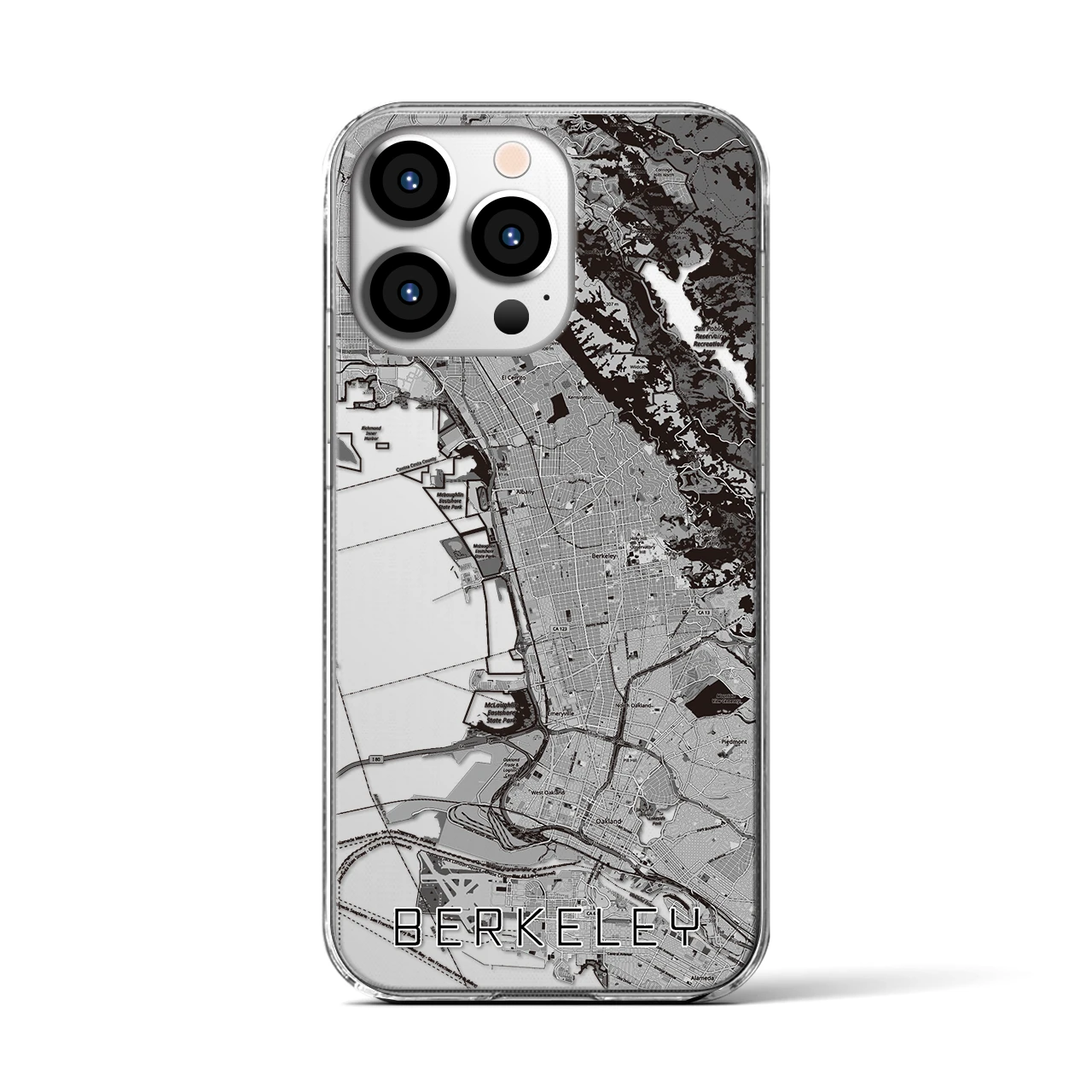 【バークレー(アメリカ)】地図柄iPhoneケース(クリアタイプ)