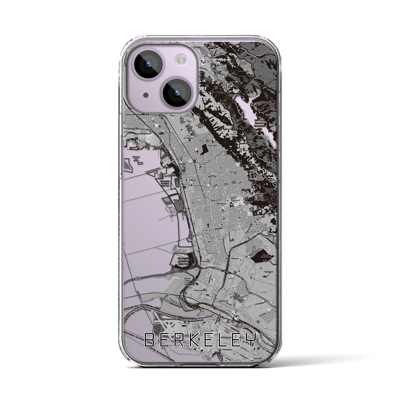 【バークレー(アメリカ)】地図柄iPhoneケース(クリアタイプ)
