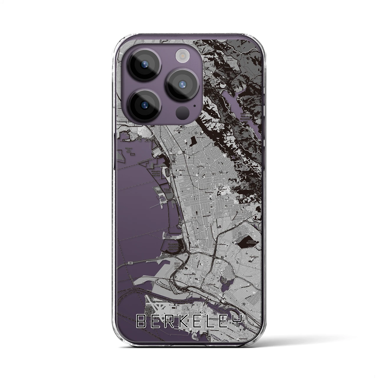 【バークレー(アメリカ)】地図柄iPhoneケース(クリアタイプ)