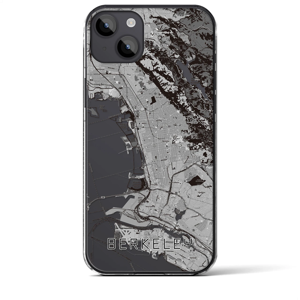 【バークレー(アメリカ)】地図柄iPhoneケース(クリアタイプ)