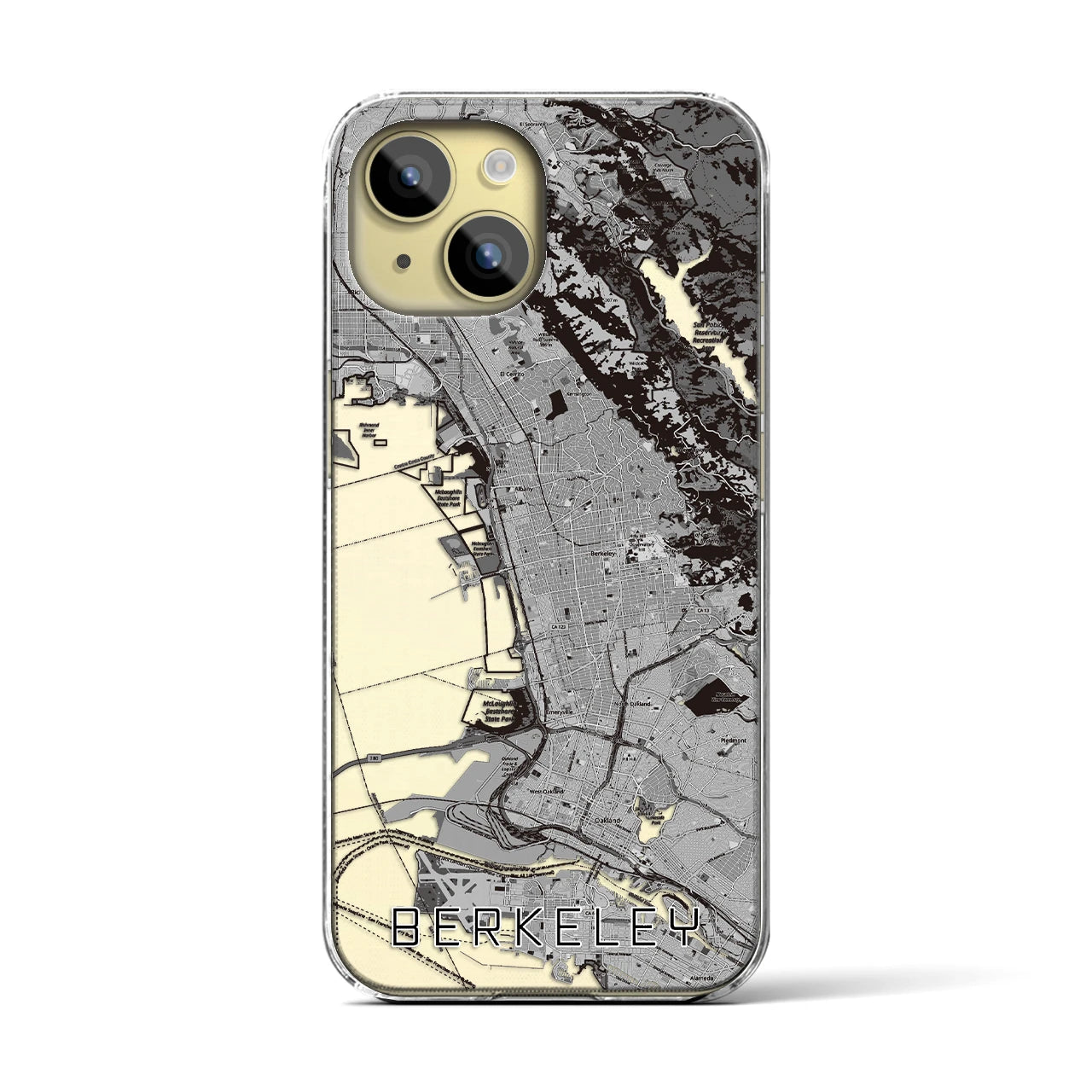 【バークレー(アメリカ)】地図柄iPhoneケース(クリアタイプ)