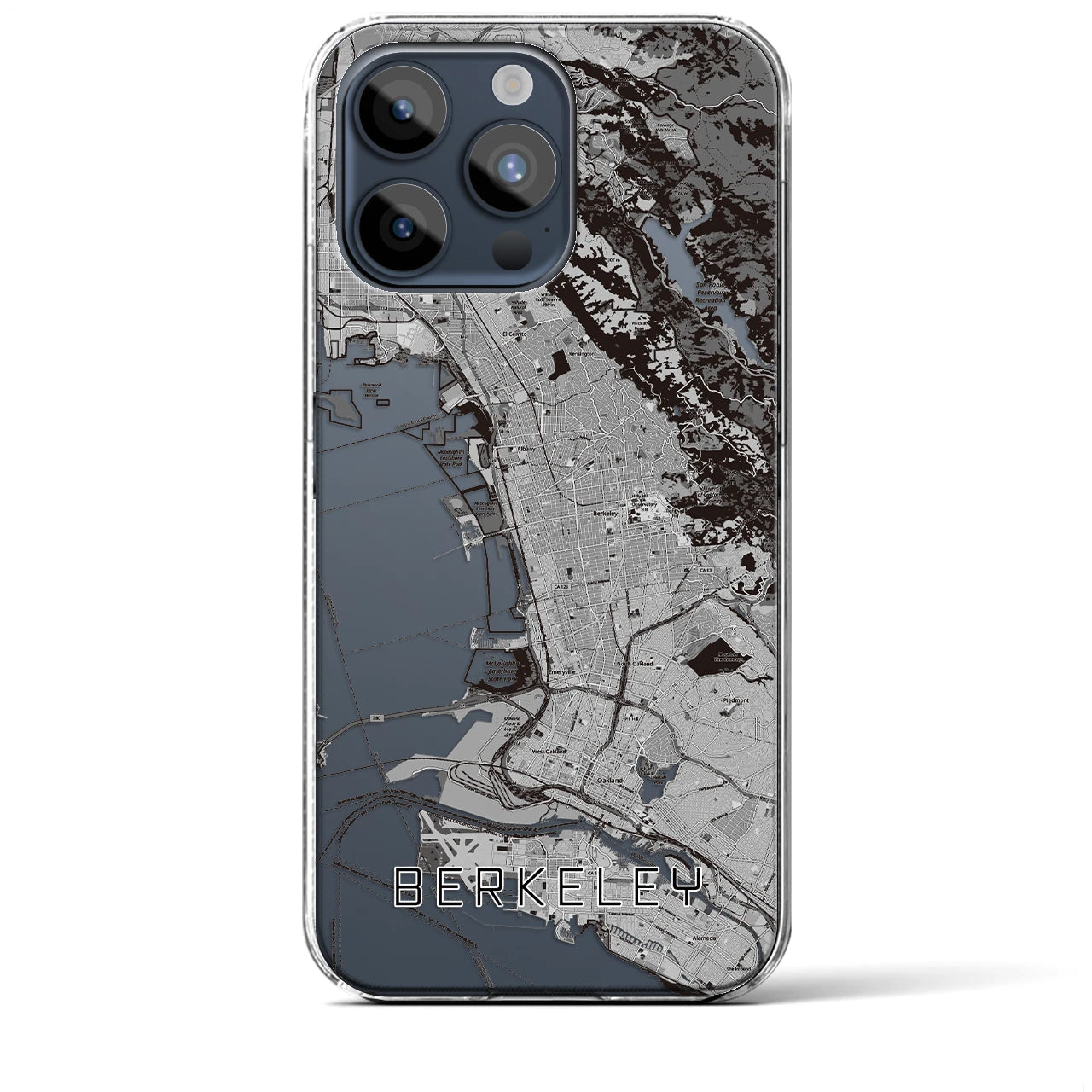 【バークレー(アメリカ)】地図柄iPhoneケース(クリアタイプ)