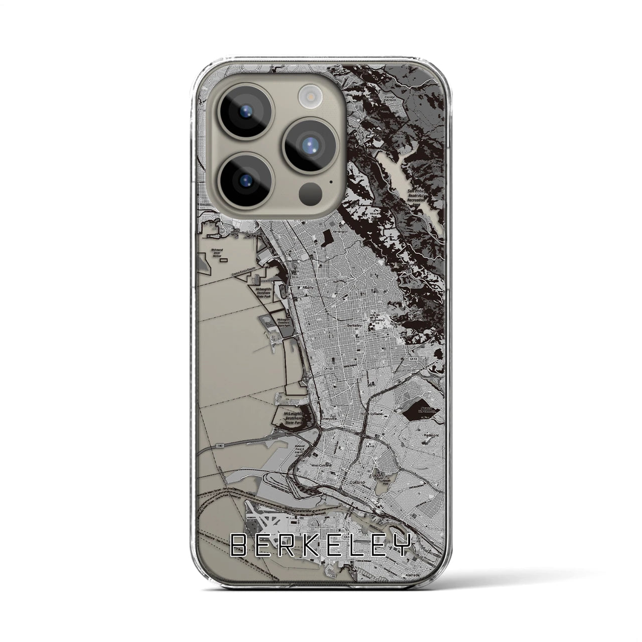 【バークレー(アメリカ)】地図柄iPhoneケース(クリアタイプ)