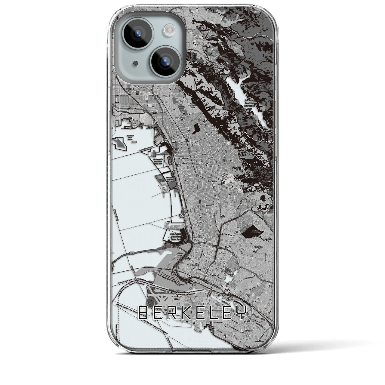 【バークレー(アメリカ)】地図柄iPhoneケース(クリアタイプ)