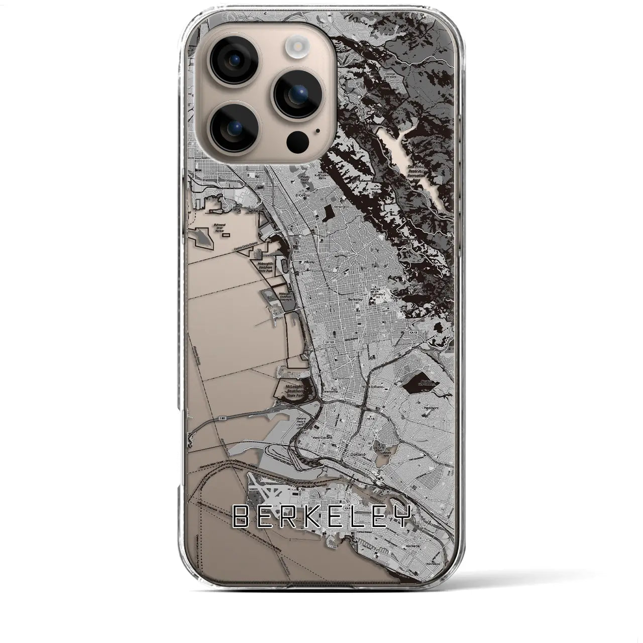 【バークレー(アメリカ)】地図柄iPhoneケース(クリアタイプ)