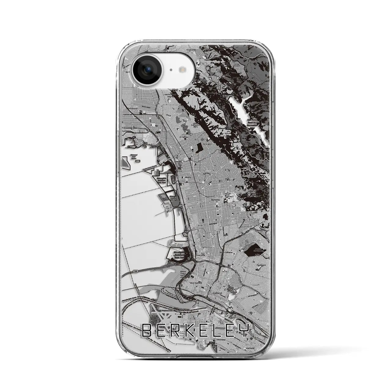 【バークレー(アメリカ)】地図柄iPhoneケース(クリアタイプ)