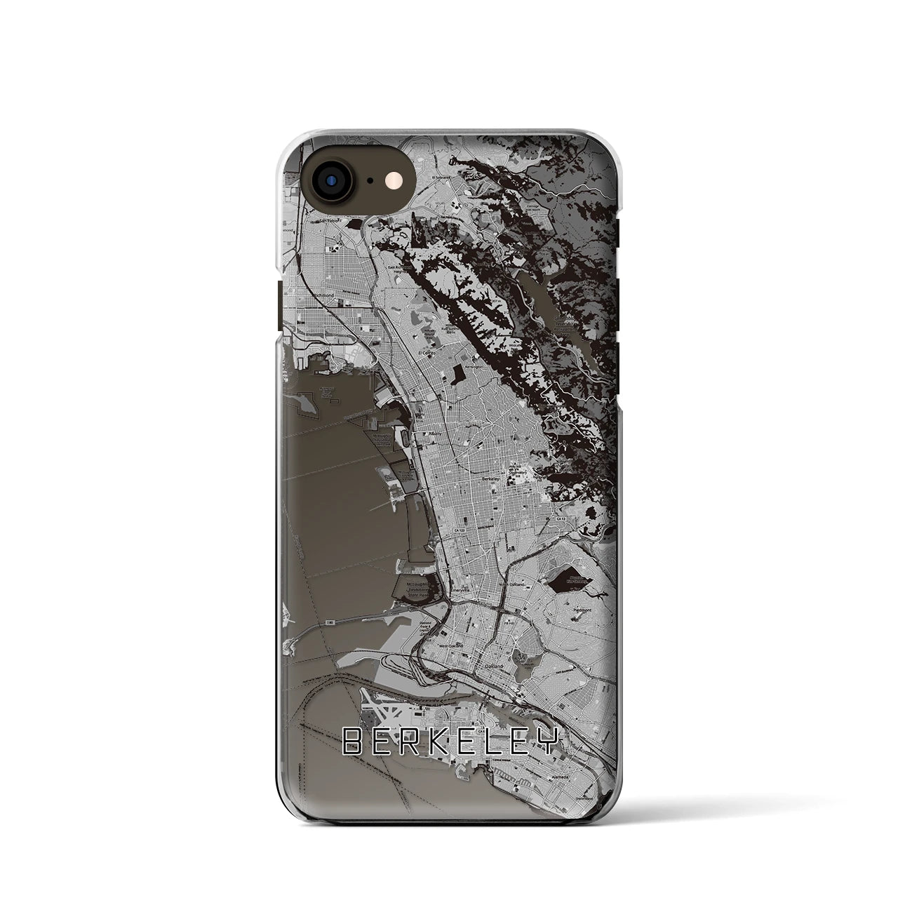 【バークレー(アメリカ)】地図柄iPhoneケース(クリアタイプ)