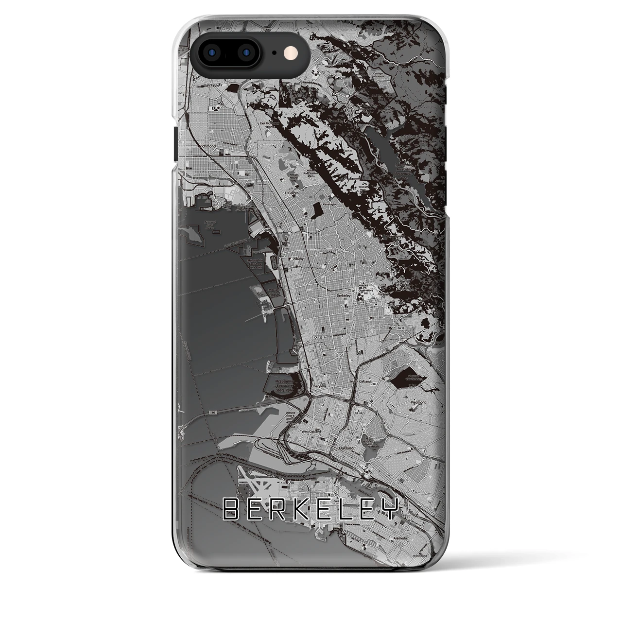 【バークレー(アメリカ)】地図柄iPhoneケース(クリアタイプ)