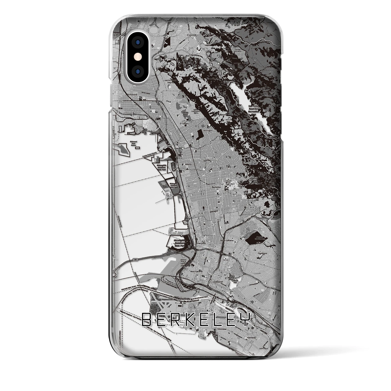 【バークレー(アメリカ)】地図柄iPhoneケース(クリアタイプ)