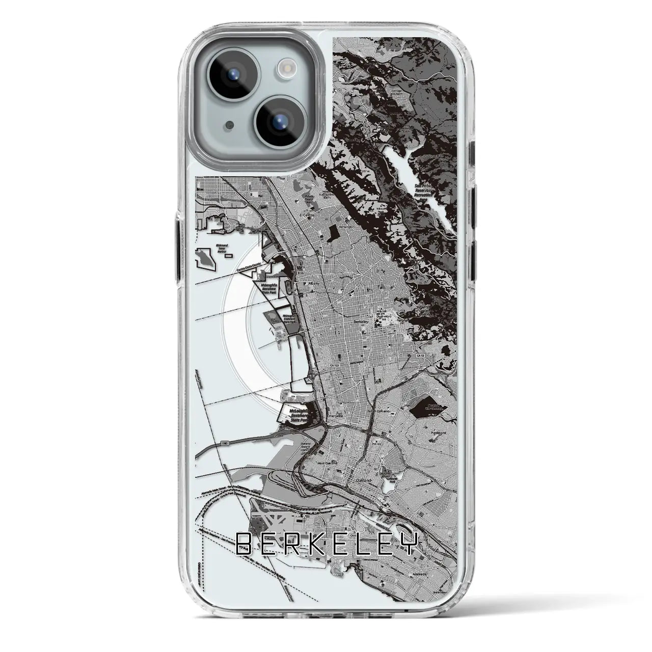 【バークレー(アメリカ)】地図柄iPhoneケース(MagSafeタイプ)