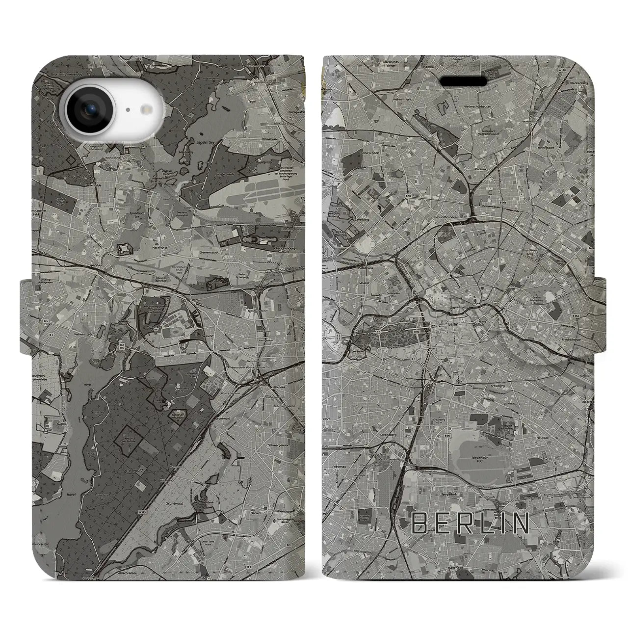【ベルリン(ドイツ)】地図柄iPhoneケース(手帳タイプ)