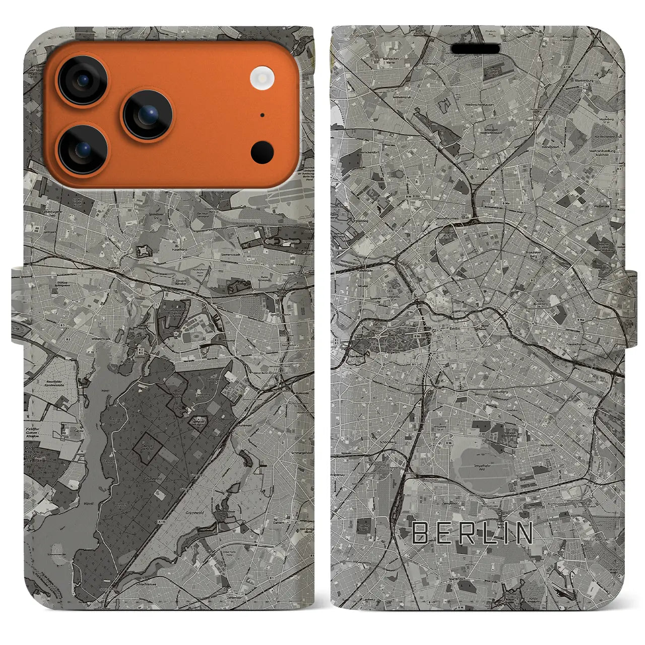 【ベルリン(ドイツ)】地図柄iPhoneケース(手帳タイプ)