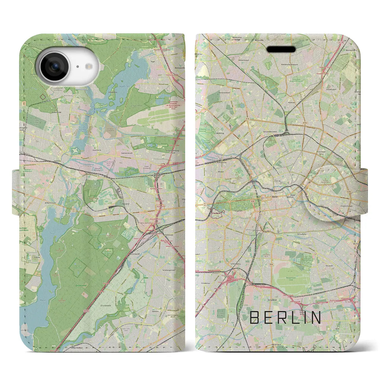 【ベルリン(ドイツ)】地図柄iPhoneケース(手帳タイプ)