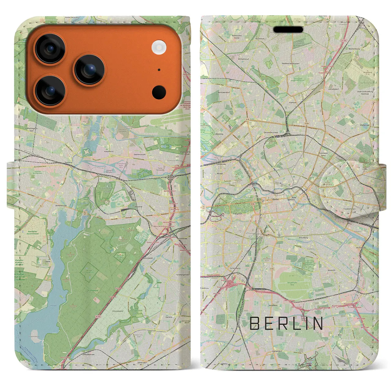 【ベルリン(ドイツ)】地図柄iPhoneケース(手帳タイプ)